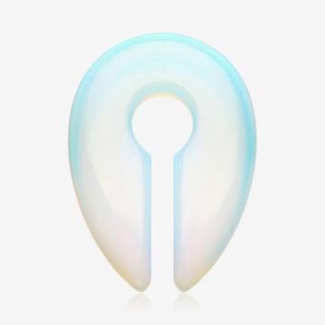 A Pair of Opalite Stone Keyhole Ear Weight Gauge Hanger